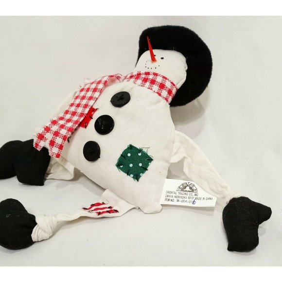 Snowman Fabric Christmas Ornament 7" Holiday Oriental Trading Co. Winter Patches - Picture 5 of 8